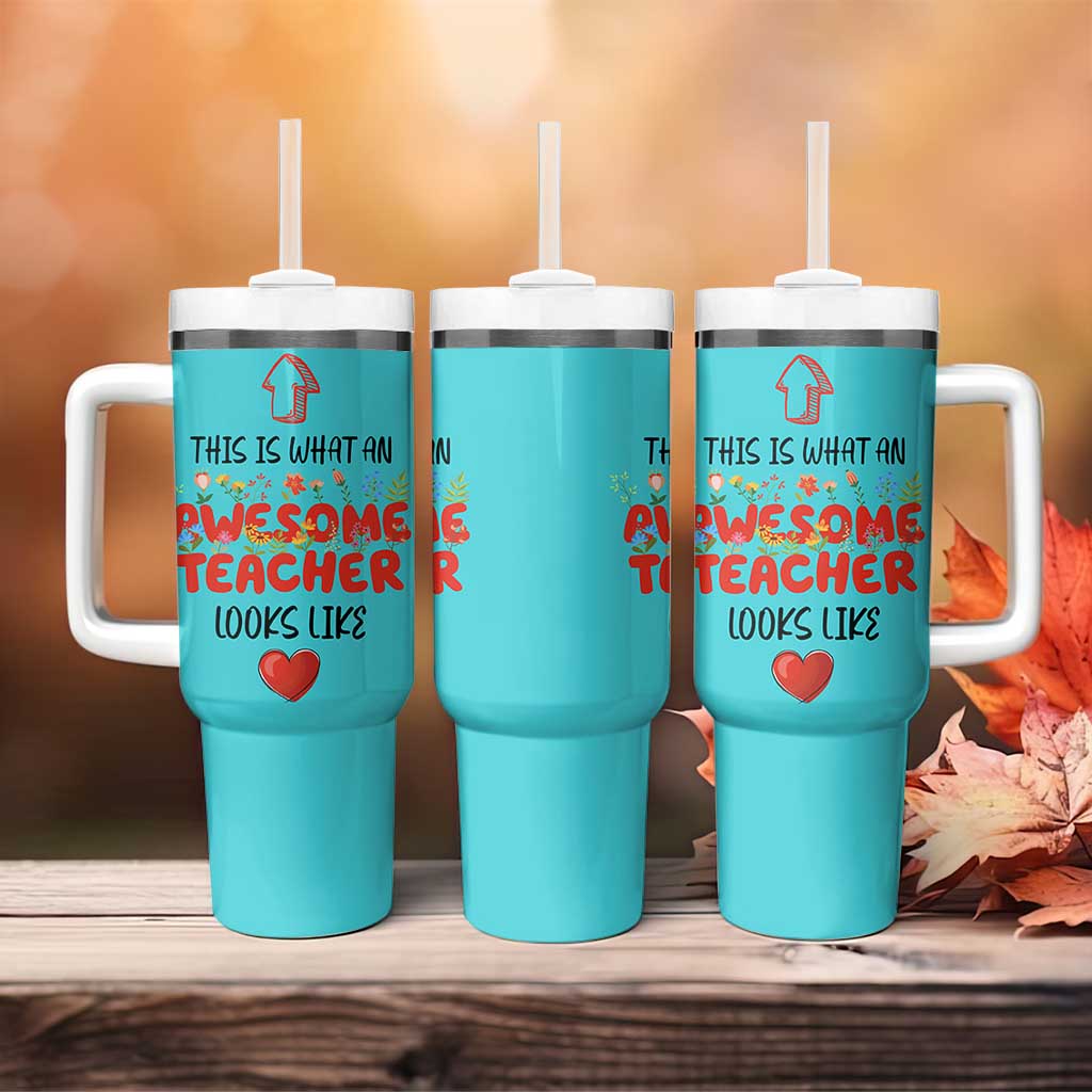 Funny Teacher Gifts Tumbler With Handle This Is What An Awesome Teacher Looks Like