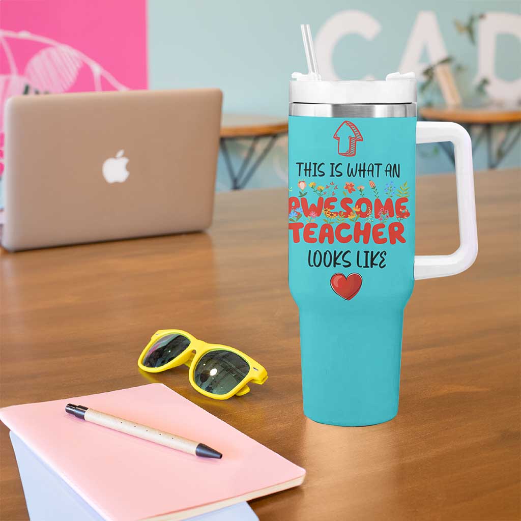 Funny Teacher Gifts Tumbler With Handle This Is What An Awesome Teacher Looks Like