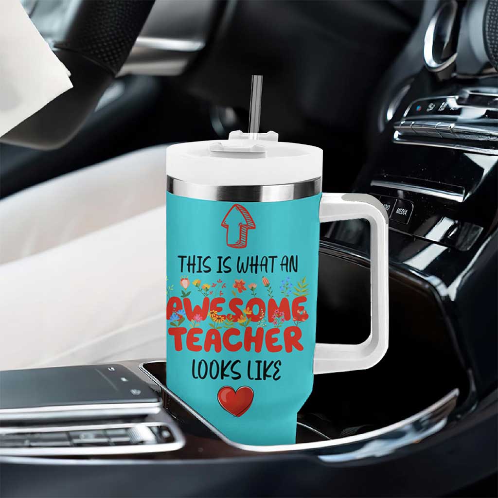 Funny Teacher Gifts Tumbler With Handle This Is What An Awesome Teacher Looks Like