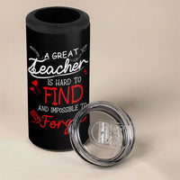 Teacher Appreciation Gifts 4 in 1 Can Cooler Tumbler A Great Teacher Is Hard To Find and Impossible To Forget