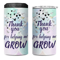 Thank You For Helping Me Grow 4 in 1 Can Cooler Tumbler Thank You Appreciation Gift