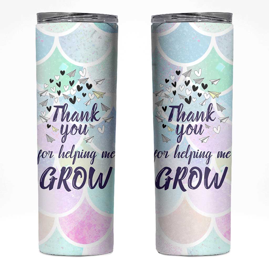 Thank You For Helping Me Grow Skinny Tumbler Thank You Appreciation Gift