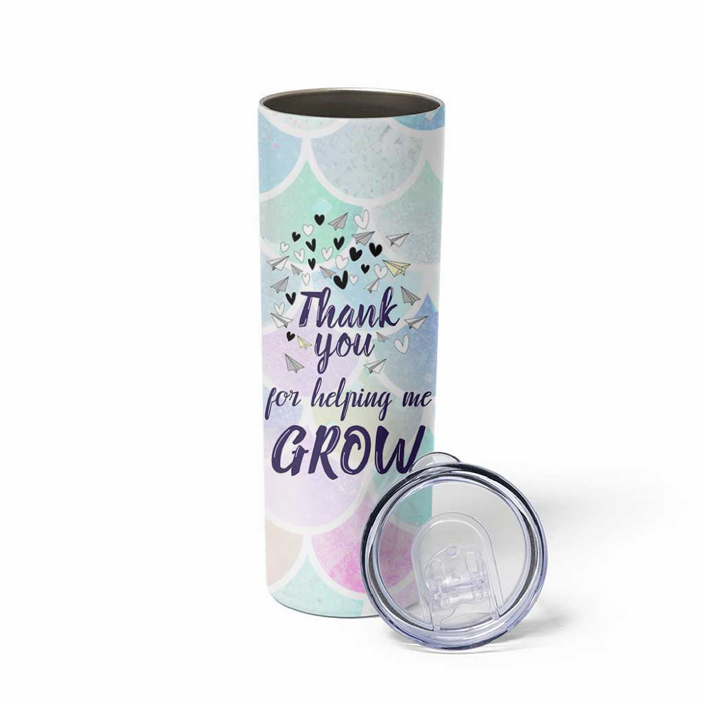 Thank You For Helping Me Grow Skinny Tumbler Thank You Appreciation Gift