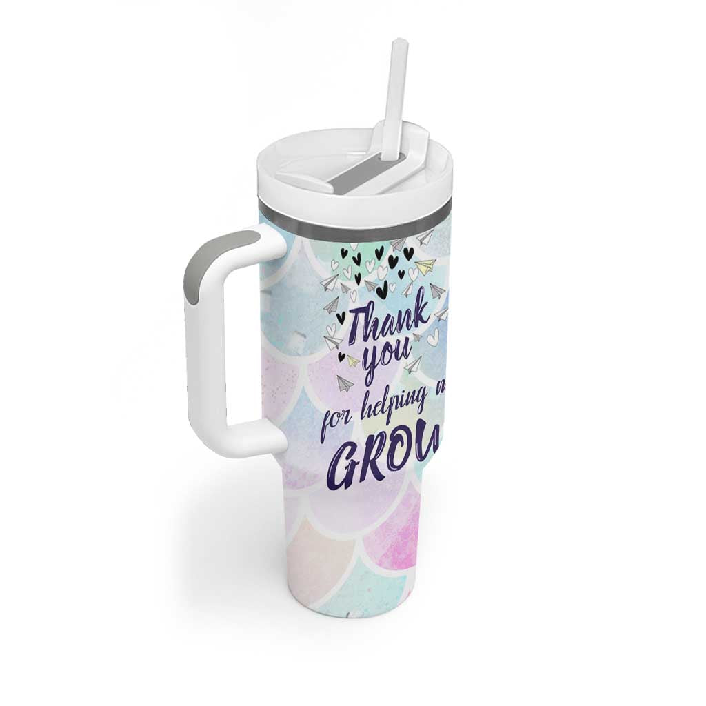 Thank You For Helping Me Grow Tumbler With Handle Thank You Appreciation Gift