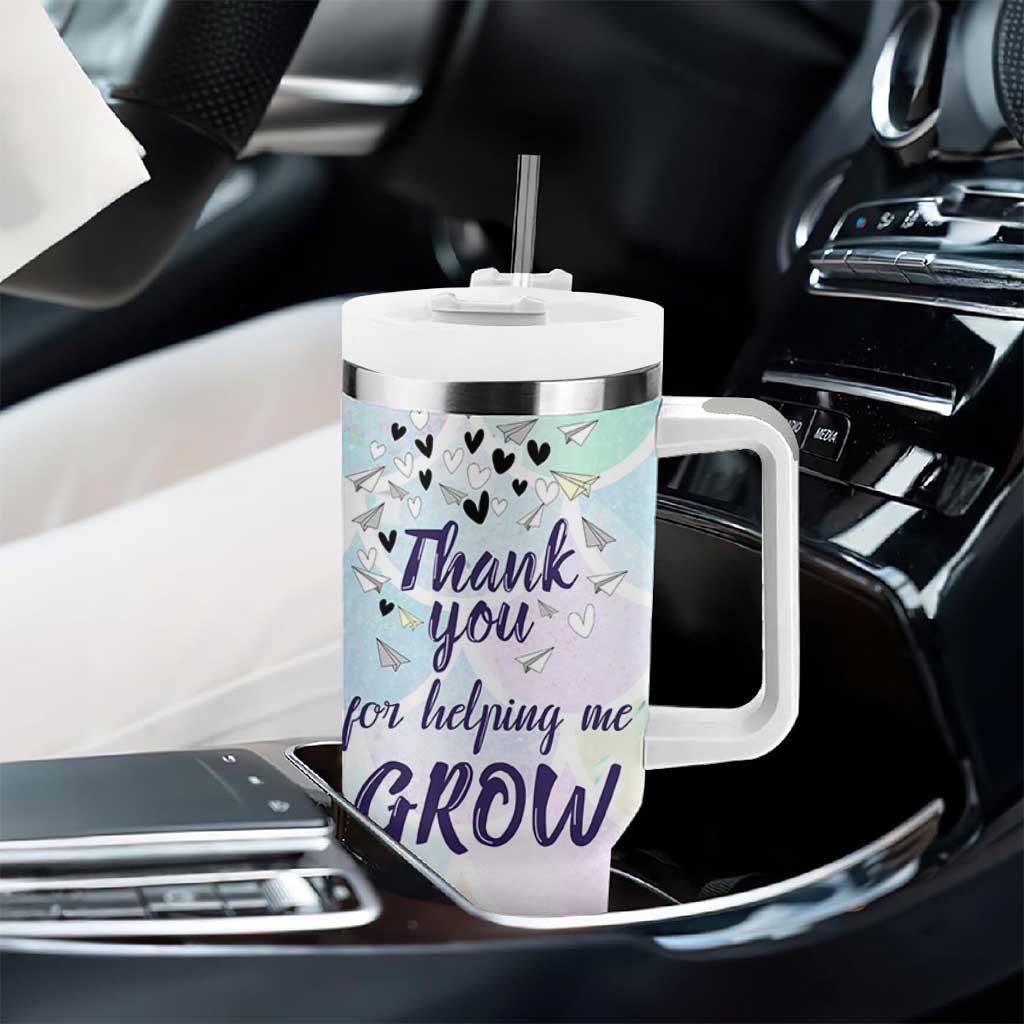 Thank You For Helping Me Grow Tumbler With Handle Thank You Appreciation Gift