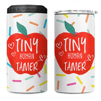 Tiny Human Tamer Teacher 4 in 1 Can Cooler Tumbler Funny Preschool Kindergarten Teachers