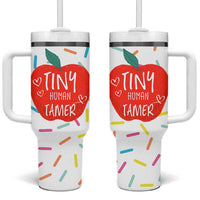 Tiny Human Tamer Teacher Tumbler With Handle Funny Preschool Kindergarten Teachers