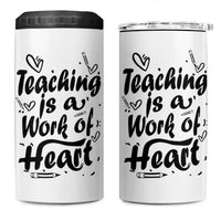 Teacher Appreciation Gift 4 in 1 Can Cooler Tumbler Teaching Is A Work of Heart School Gifts For Teachers