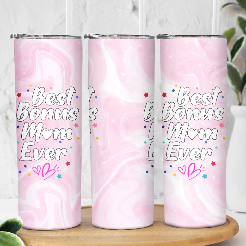 Bonus Mom Gift Skinny Tumbler for Mother's Day Birthday Step Mother
