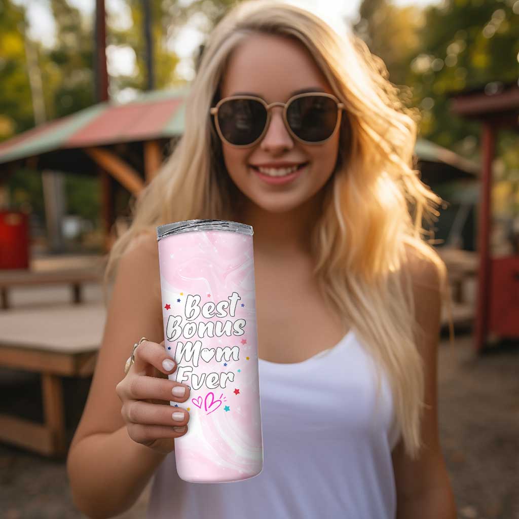 Bonus Mom Gift Skinny Tumbler for Mother's Day Birthday Step Mother