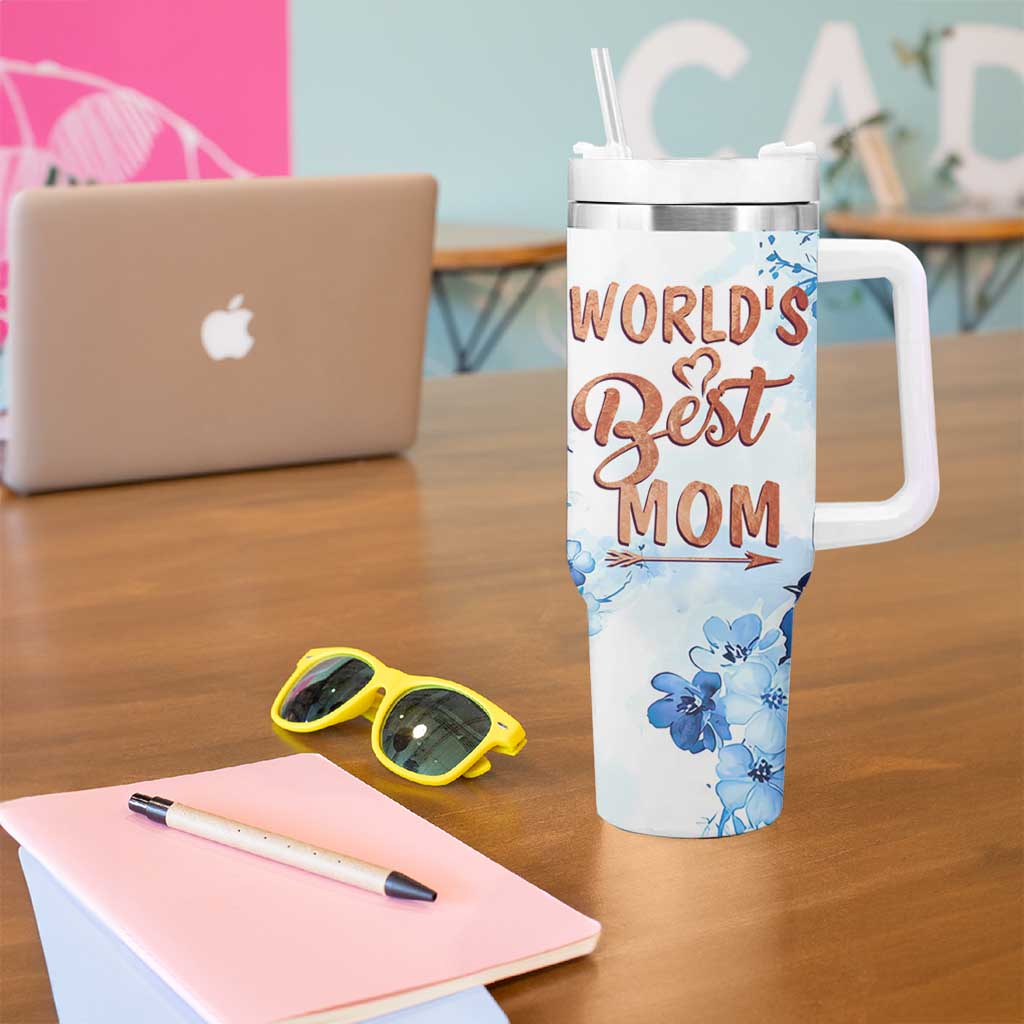 Mothers Gift Tumbler With Handle Funny World's Best Mom Gifts from Daughter Son