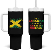 Jamaican Flag Tumbler With Handle It's A Jamaica Thing Yuh Nah Guh Understand Funny Jamaica Souvenir Love Travel Vacation - Wonder Print Shop