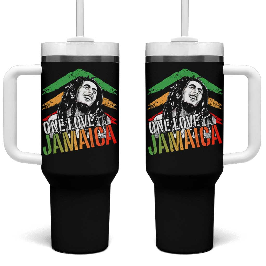 Rasta Reggae Music Marley Tumbler With Handle One Love Jamaica Peace Rastafari Roots - Wonder Print Shop