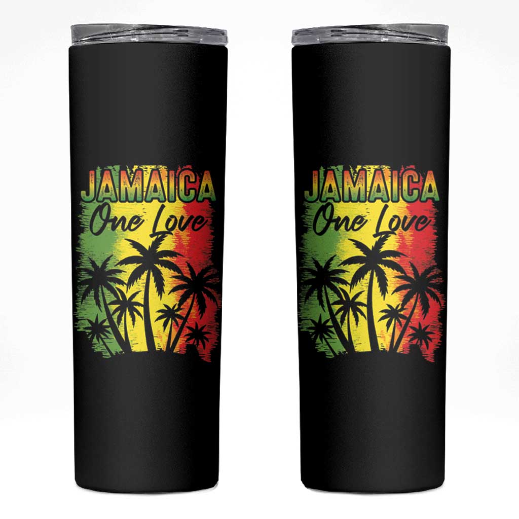Jamaican Pride Skinny Tumbler One Love Jamaica Peace Sunset Travel Vacation Souvenir - Wonder Print Shop