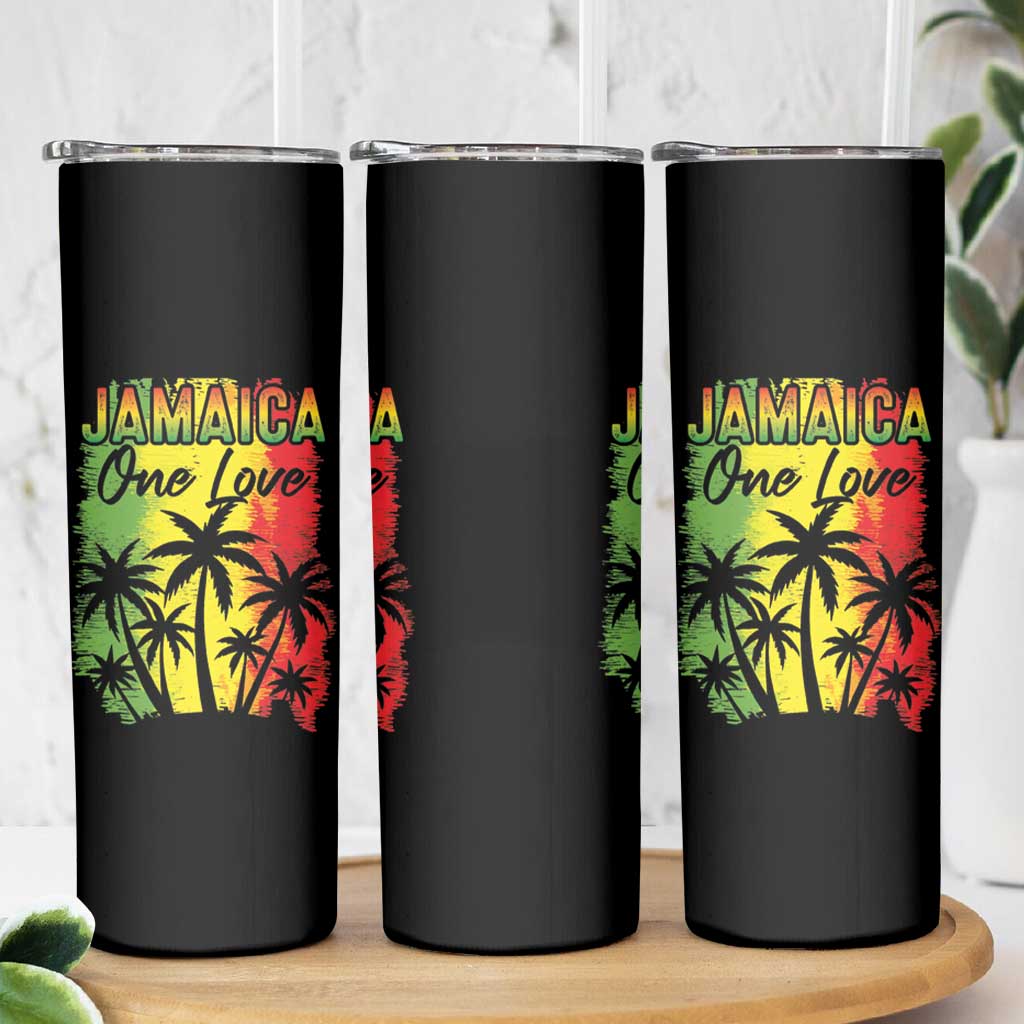 Jamaican Pride Skinny Tumbler One Love Jamaica Peace Sunset Travel Vacation Souvenir - Wonder Print Shop
