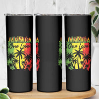 Jamaican Pride Skinny Tumbler One Love Jamaica Peace Sunset Travel Vacation Souvenir - Wonder Print Shop