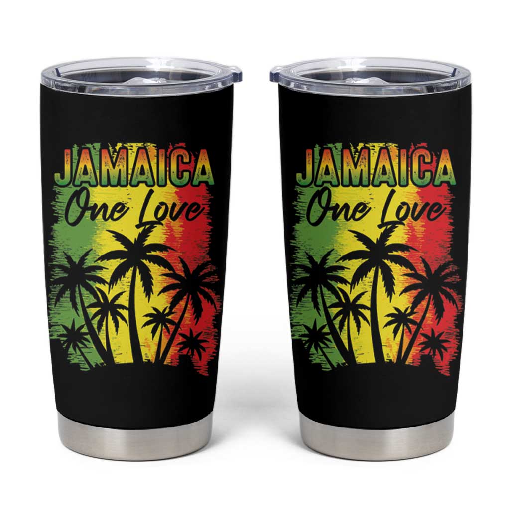 Jamaican Pride Tumbler Cup One Love Jamaica Peace Sunset Travel Vacation Souvenir - Wonder Print Shop