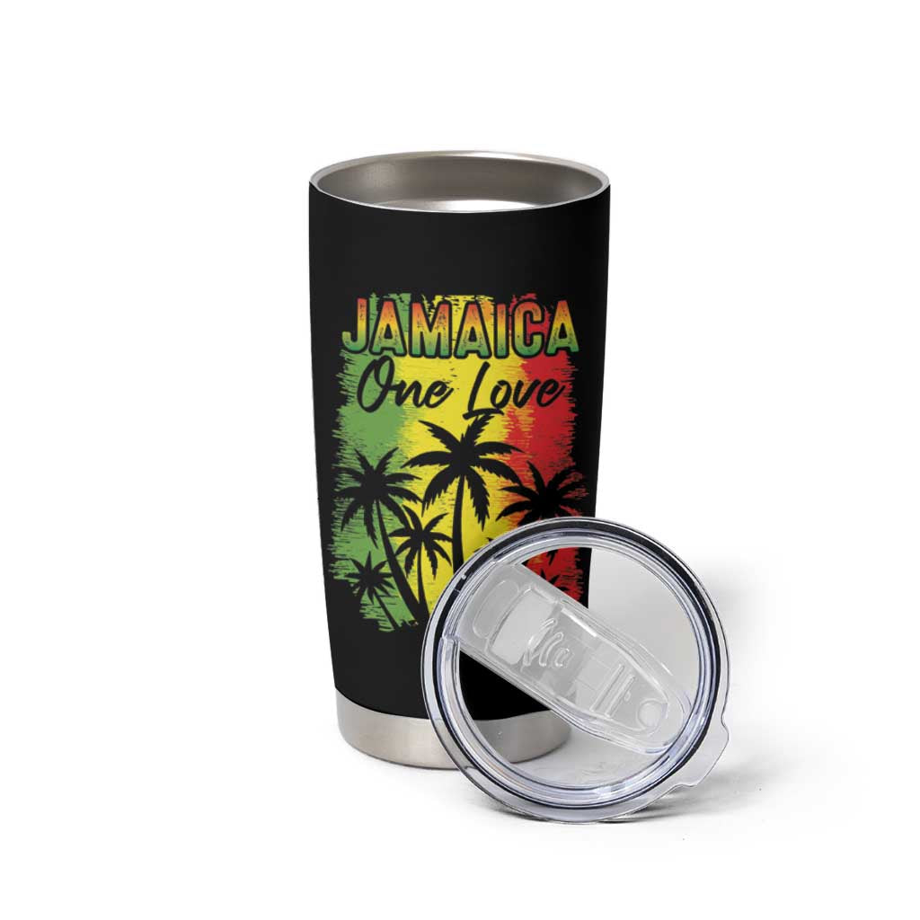 Jamaican Pride Tumbler Cup One Love Jamaica Peace Sunset Travel Vacation Souvenir - Wonder Print Shop
