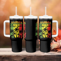 Jamaican Pride Tumbler With Handle One Love Jamaica Peace Sunset Travel Vacation Souvenir - Wonder Print Shop