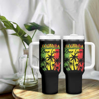 Jamaican Pride Tumbler With Handle One Love Jamaica Peace Sunset Travel Vacation Souvenir - Wonder Print Shop