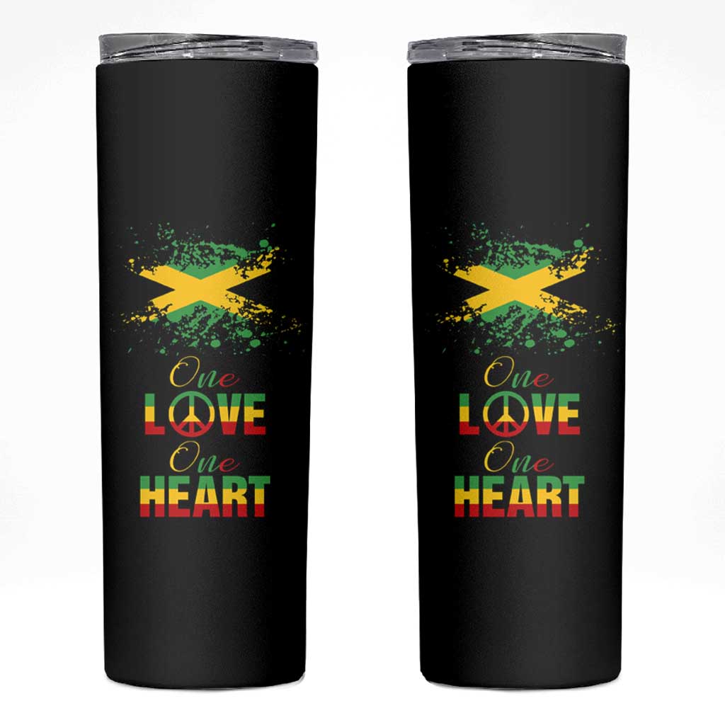 Roots Rock Reggae Skinny Tumbler One Love One Heart Marley Peace Rastafari - Wonder Print Shop