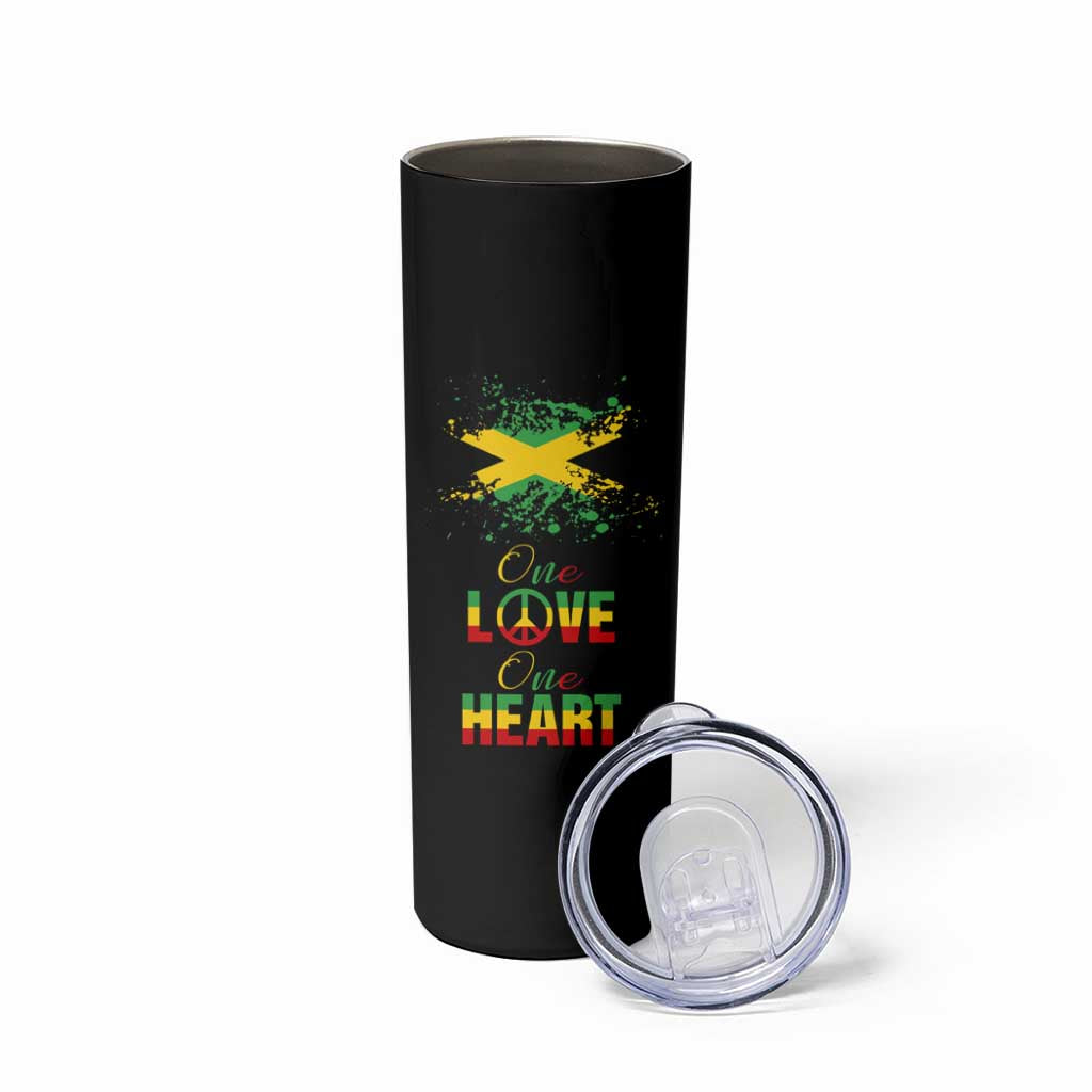 Roots Rock Reggae Skinny Tumbler One Love One Heart Marley Peace Rastafari - Wonder Print Shop