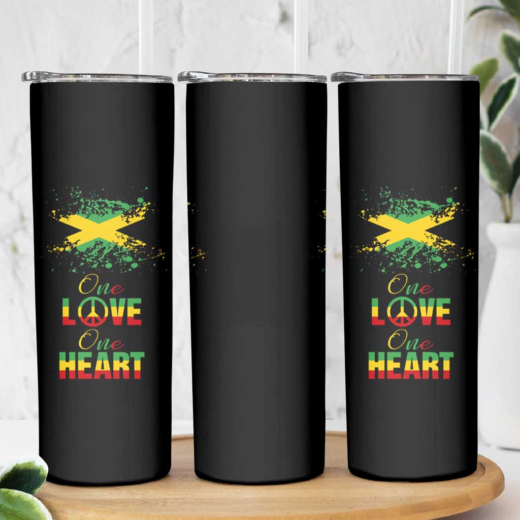 Roots Rock Reggae Skinny Tumbler One Love One Heart Marley Peace Rastafari - Wonder Print Shop