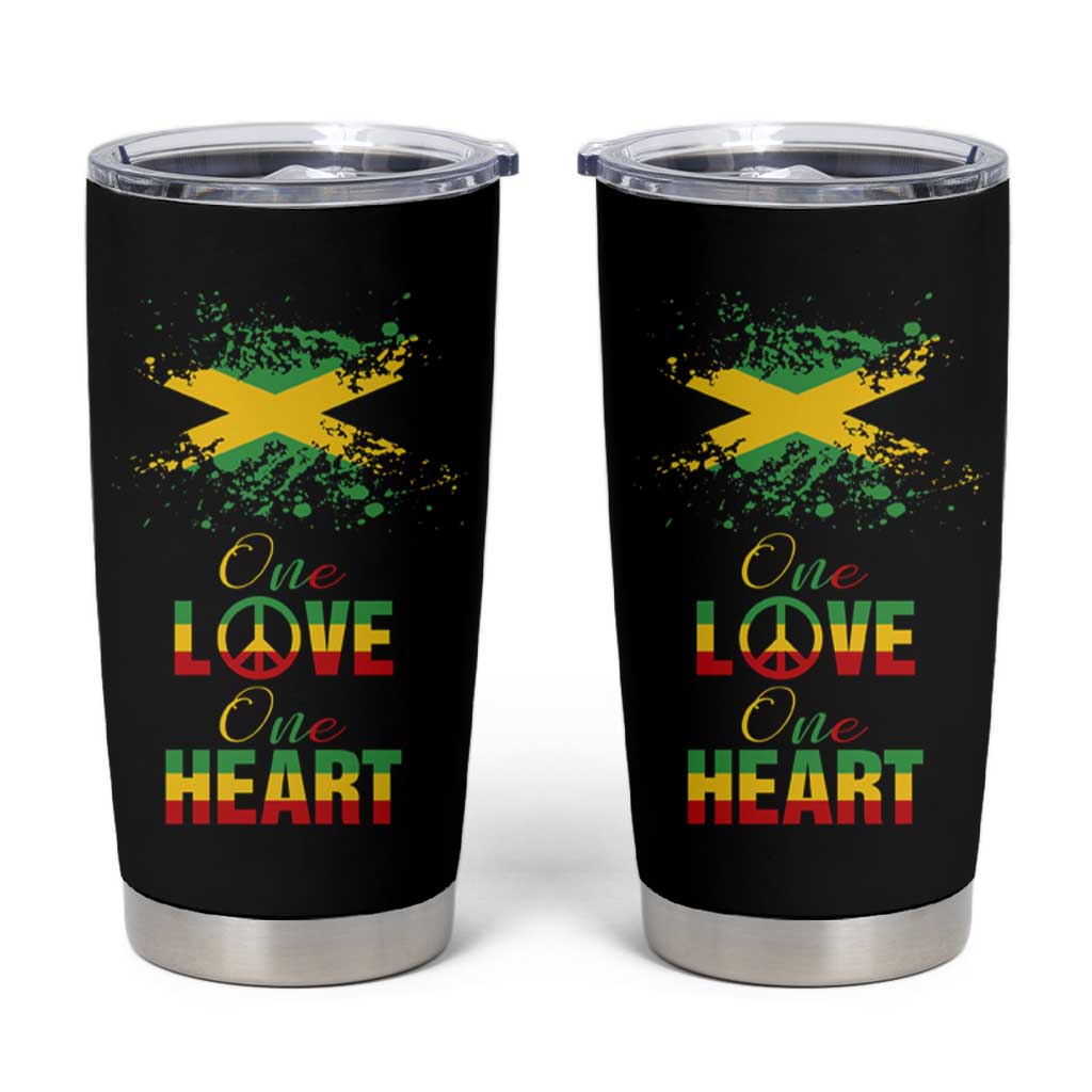 Roots Rock Reggae Tumbler Cup One Love One Heart Marley Peace Rastafari - Wonder Print Shop