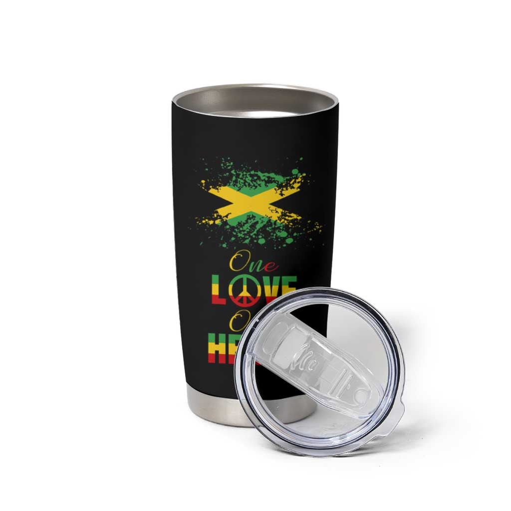 Roots Rock Reggae Tumbler Cup One Love One Heart Marley Peace Rastafari - Wonder Print Shop