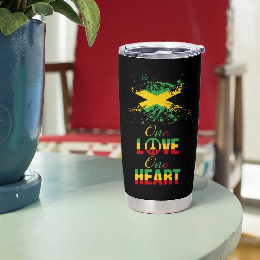Roots Rock Reggae Tumbler Cup One Love One Heart Marley Peace Rastafari - Wonder Print Shop