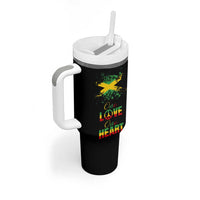 Roots Rock Reggae Tumbler With Handle One Love One Heart Marley Peace Rastafari - Wonder Print Shop