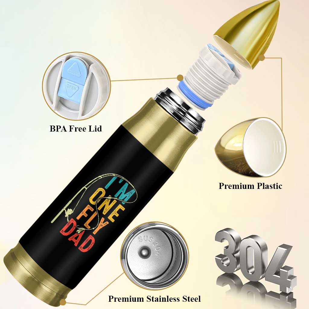 Fly Fishing Bullet Tumbler Funny Fathers Day Reel Cool Dad Papa Fly Tying Fisherman