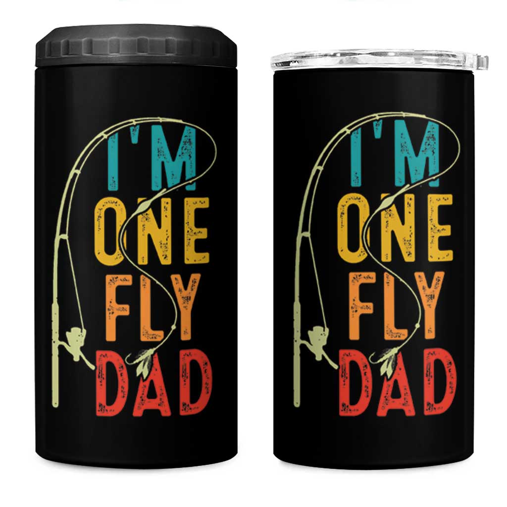 Fly Fishing 4 in 1 Can Cooler Tumbler Funny Fathers Day Reel Cool Dad Papa Fly Tying Fisherman