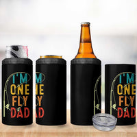 Fly Fishing 4 in 1 Can Cooler Tumbler Funny Fathers Day Reel Cool Dad Papa Fly Tying Fisherman