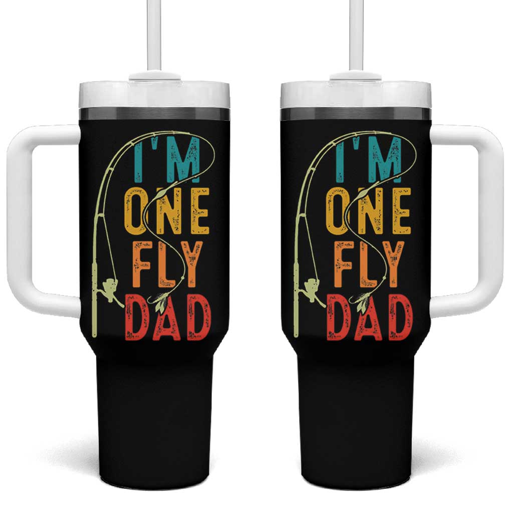 Fly Fishing Tumbler With Handle Funny Fathers Day Reel Cool Dad Papa Fly Tying Fisherman