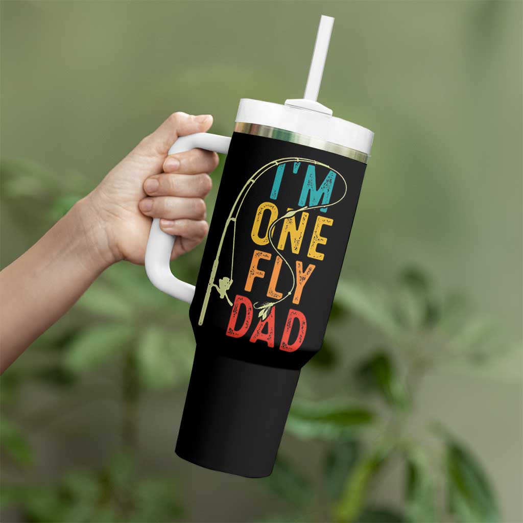 Fly Fishing Tumbler With Handle Funny Fathers Day Reel Cool Dad Papa Fly Tying Fisherman