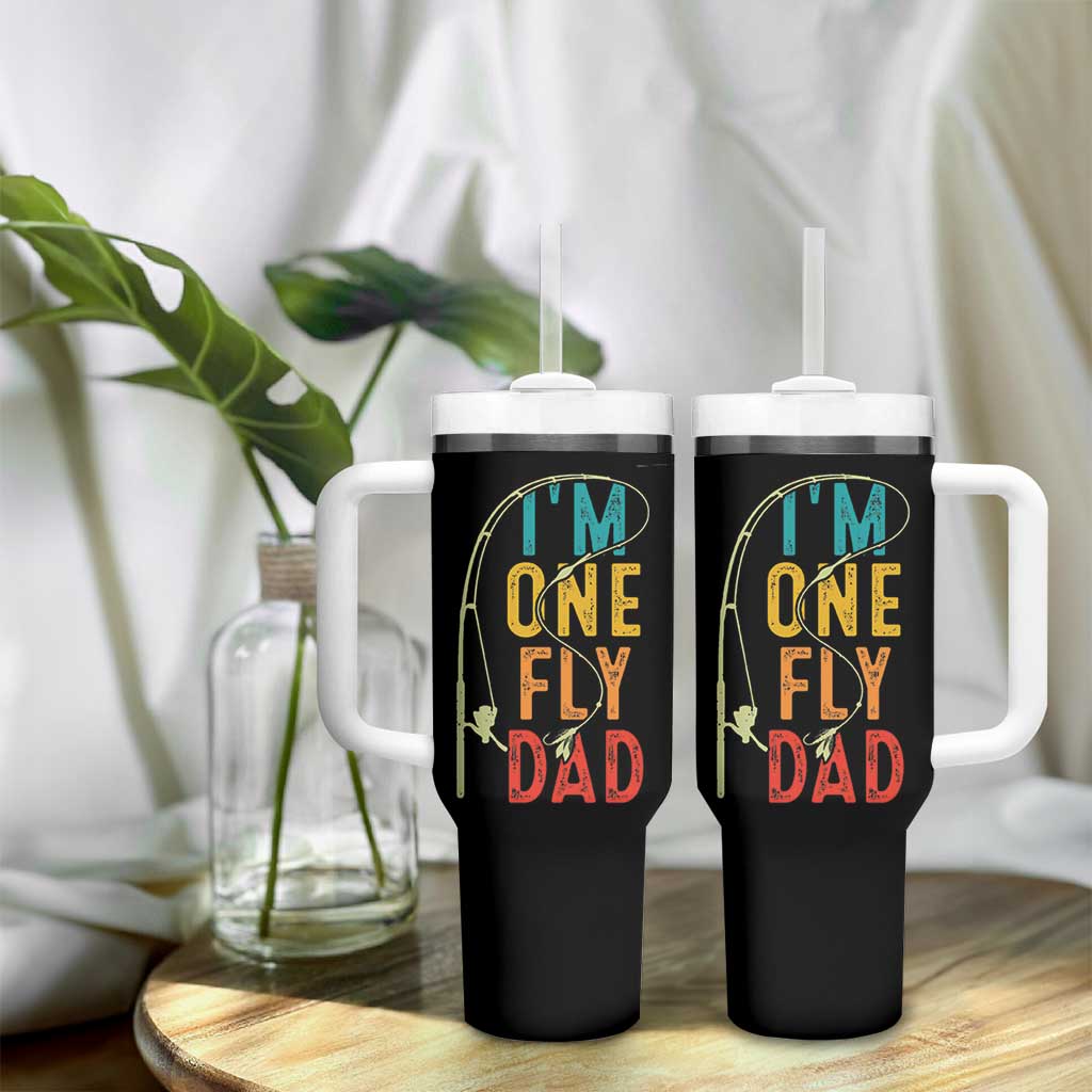 Fly Fishing Tumbler With Handle Funny Fathers Day Reel Cool Dad Papa Fly Tying Fisherman
