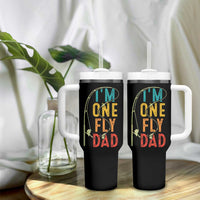 Fly Fishing Tumbler With Handle Funny Fathers Day Reel Cool Dad Papa Fly Tying Fisherman