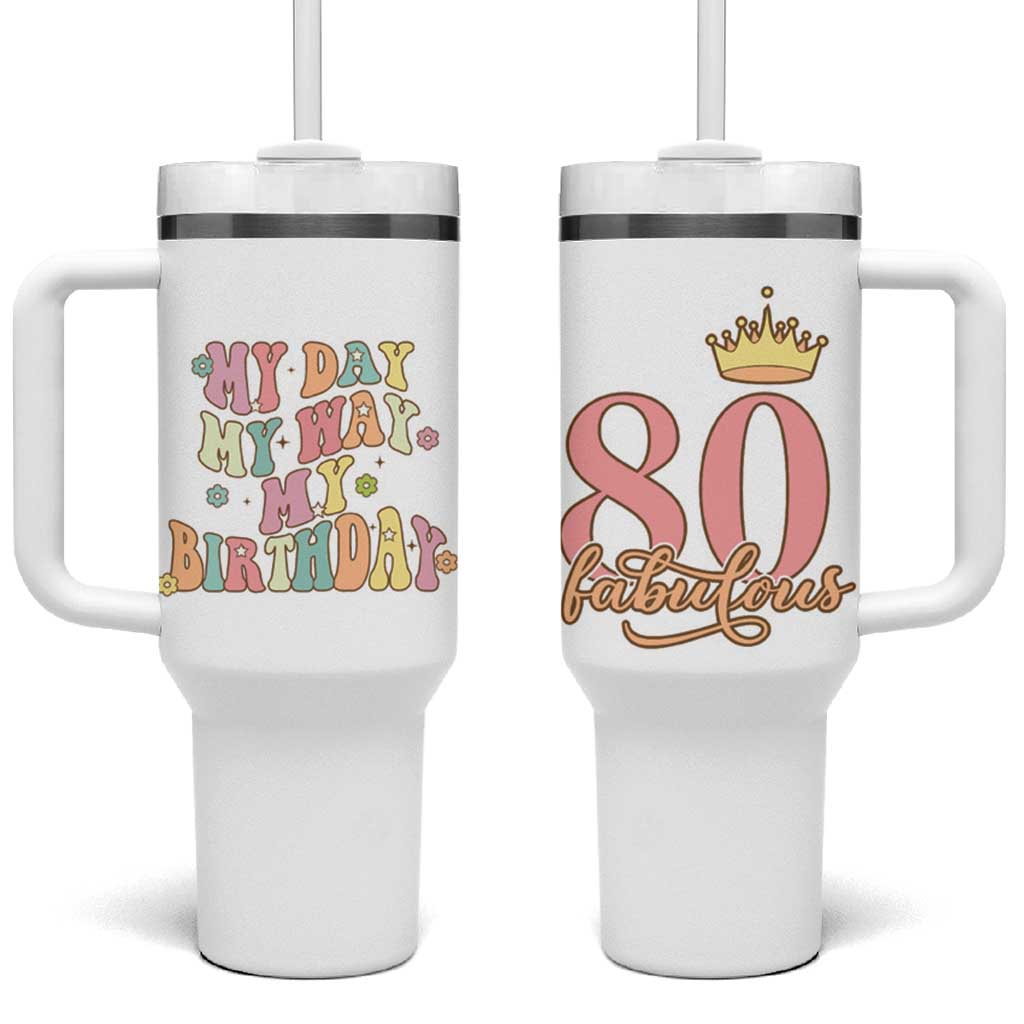 Funny 80th Birthday Gift Idea Tumbler With Handle Women Mom Grandma Turning 80 Gifts for Her - Wonder Print Shop