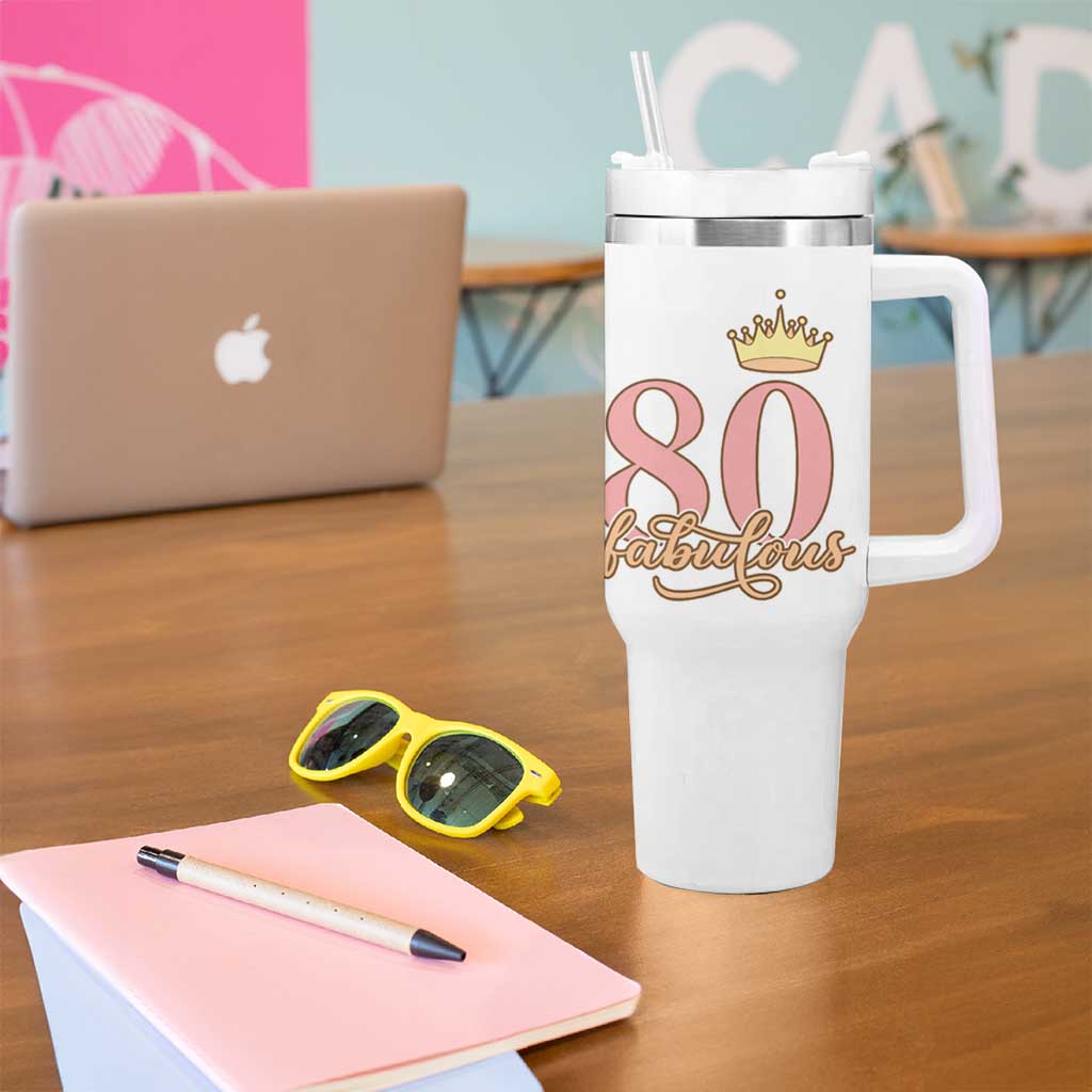 Funny 80th Birthday Gift Idea Tumbler With Handle Women Mom Grandma Turning 80 Gifts for Her - Wonder Print Shop