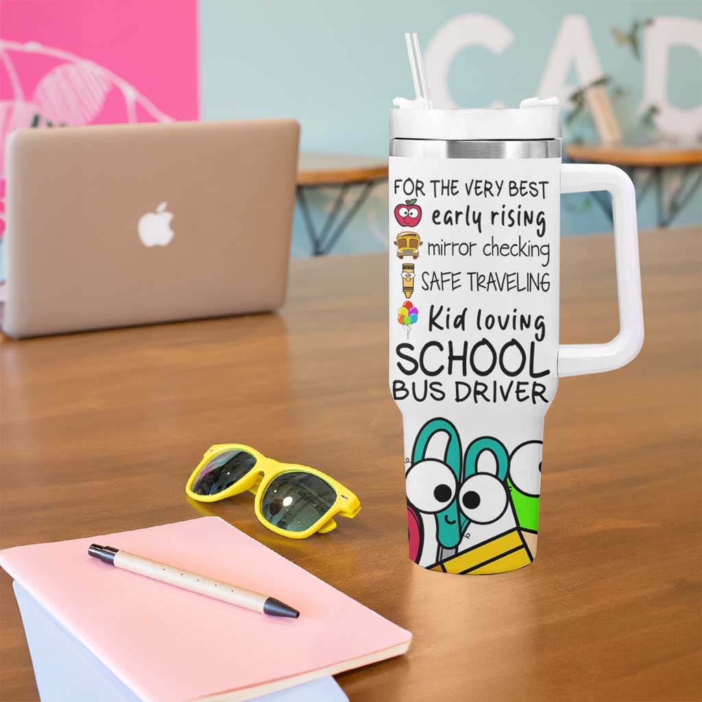 Best Bus Driver Ever Appreciation Tumbler With Handle For The Very Best Early Rising Mirror Checking Safe Traveling Kid Loving - Wonder Print Shop