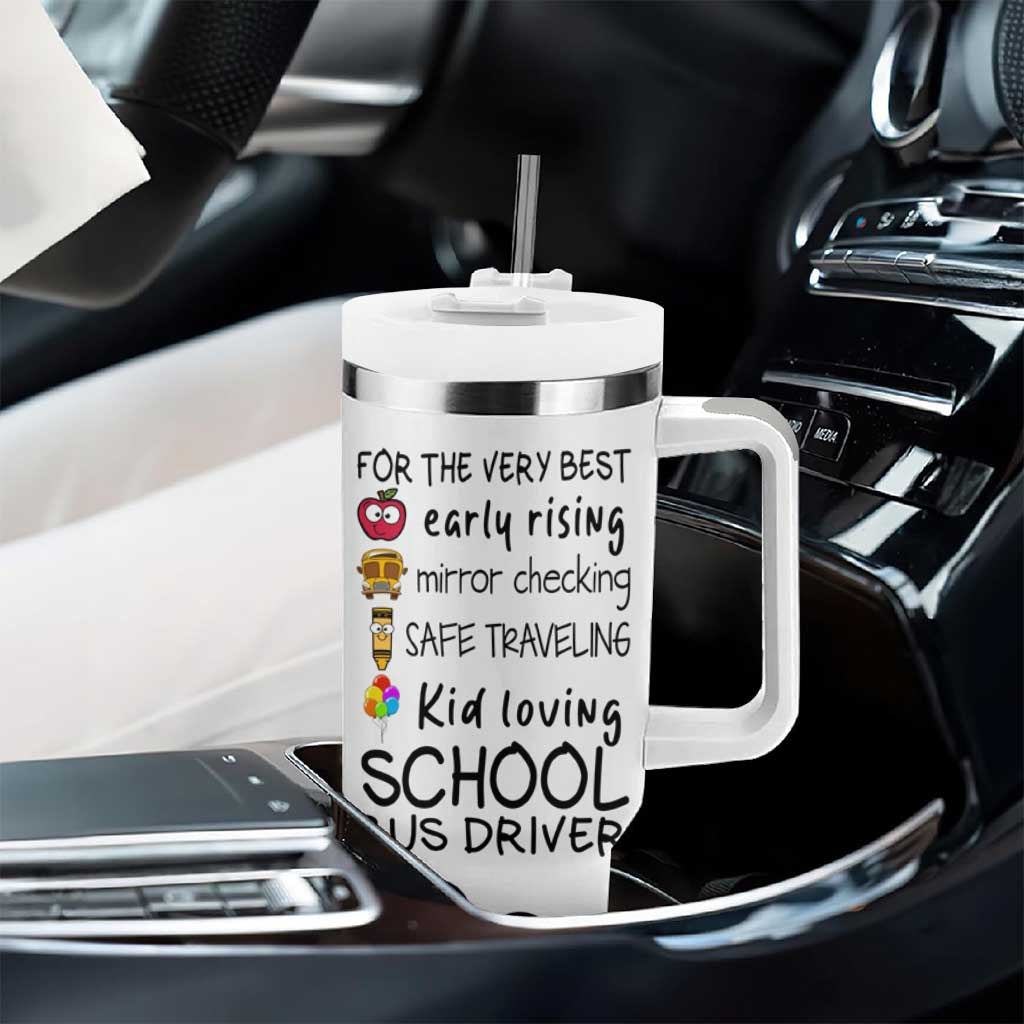 Best Bus Driver Ever Appreciation Tumbler With Handle For The Very Best Early Rising Mirror Checking Safe Traveling Kid Loving - Wonder Print Shop