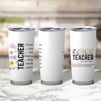 Teacher Appreciation Tumbler Cup Thank You For Helping Little Minds Grow Inspirational Teaching Wildflower - Wonder Print Shop