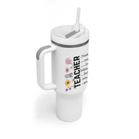 Teacher Appreciation Tumbler With Handle Thank You For Helping Little Minds Grow Inspirational Teaching Wildflower - Wonder Print Shop