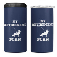 Fishing Retirement Plan 4 in 1 Can Cooler Tumbler Fisherman Jokes Rod Pole Grandpa