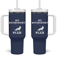 Fishing Retirement Plan Tumbler With Handle Fisherman Jokes Rod Pole Grandpa