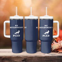 Fishing Retirement Plan Tumbler With Handle Fisherman Jokes Rod Pole Grandpa