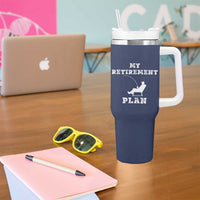 Fishing Retirement Plan Tumbler With Handle Fisherman Jokes Rod Pole Grandpa