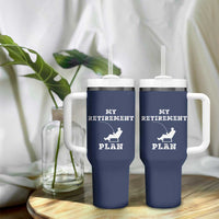 Fishing Retirement Plan Tumbler With Handle Fisherman Jokes Rod Pole Grandpa