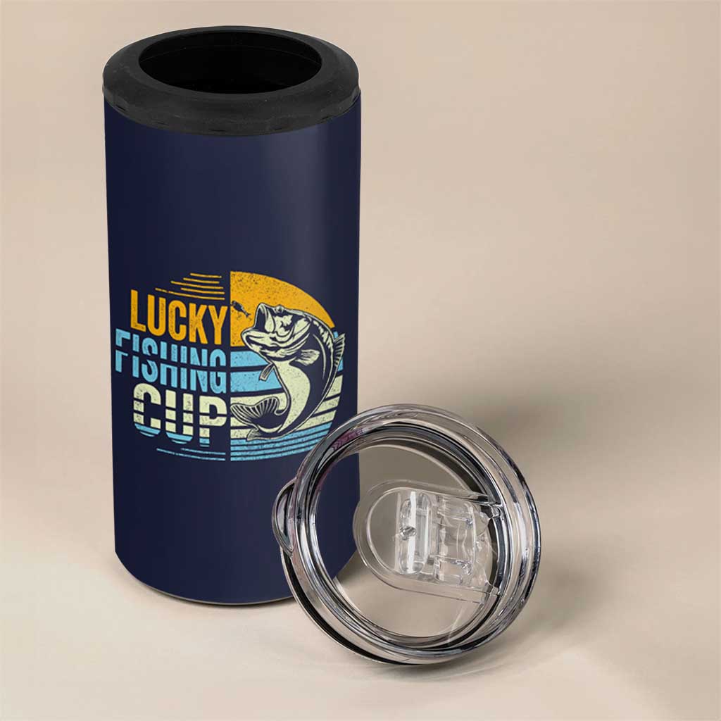 Lucky Fishing 4 in 1 Can Cooler Tumbler Funny Fathers Day Fishing Gifts For Men